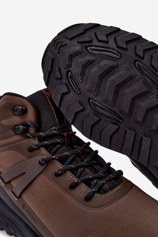 Botas de caminhada isoladas para homens impermeáveis em marrom Koby