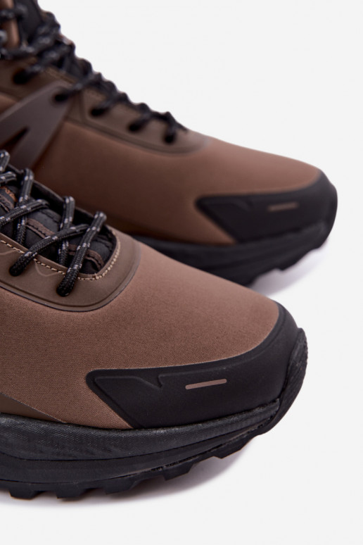 Botas de caminhada isoladas para homens impermeáveis em marrom Koby