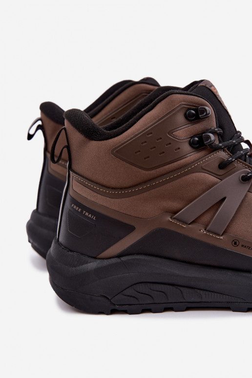 Botas de caminhada isoladas para homens impermeáveis em marrom Koby
