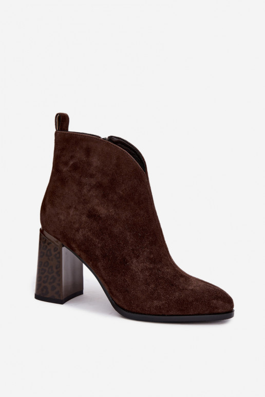 Botins de camurça com isolamento interno em chocolate Zivella