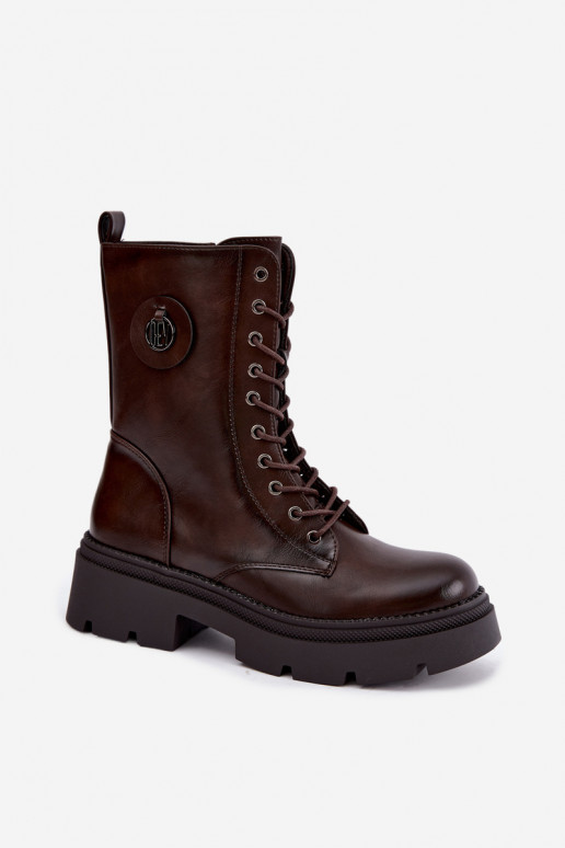 Botins femininos aquecidos na cor marrom Livela