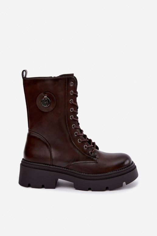 Botins femininos aquecidos na cor marrom Livela