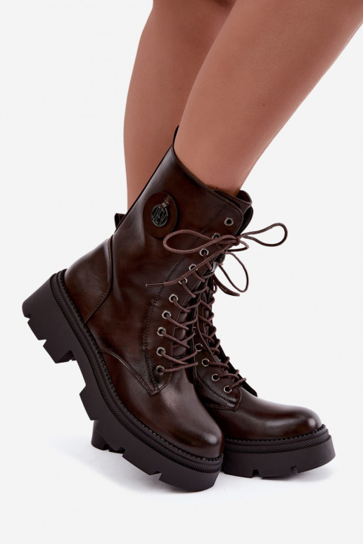 Botins femininos aquecidos na cor marrom Livela