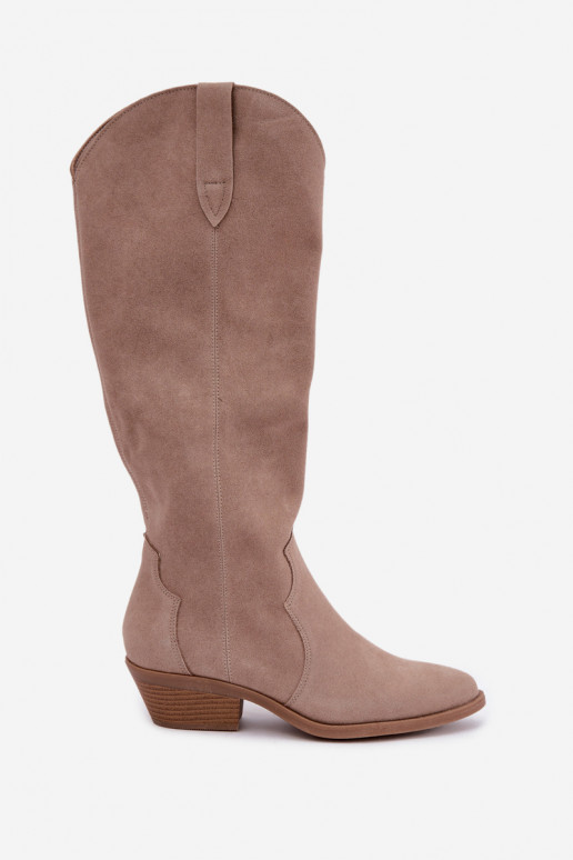 Botas de camurça estilo cowboy, areia Medira