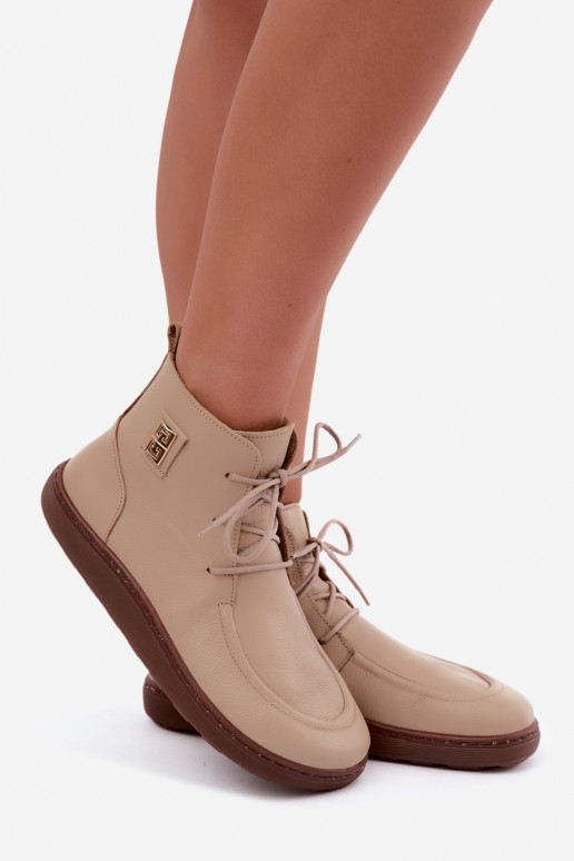 Sapatos barefoot femininos em couro aquecidos na cor areia Zazoo 3077