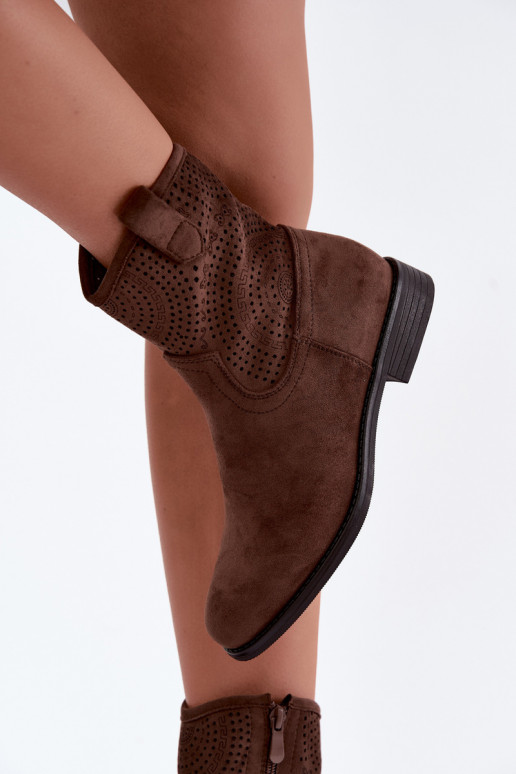Botins recortados com saltos largos S.Barski HY62-8125 castanho