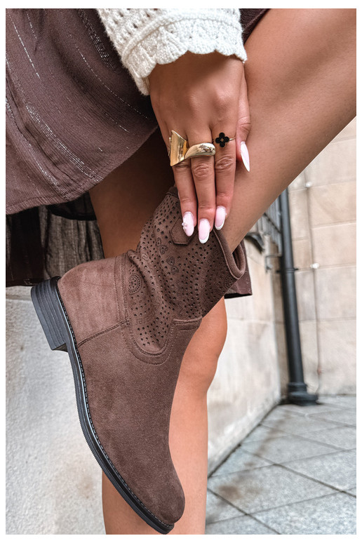 Botins recortados com saltos largos S.Barski HY62-8125 chocolate