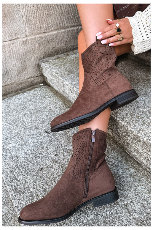 Botins recortados com saltos largos S.Barski HY62-8125 chocolate