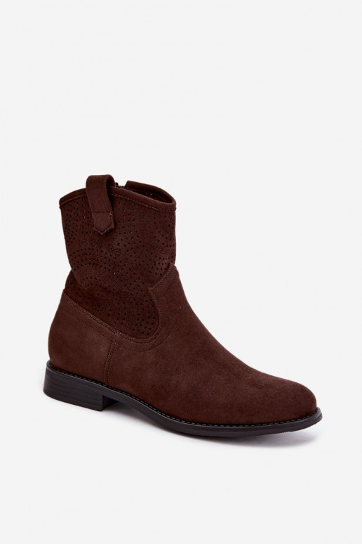 Botins recortados com saltos largos S.Barski HY62-8125 chocolate