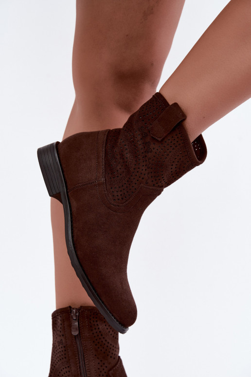 Botins recortados com saltos largos S.Barski HY62-8125 chocolate