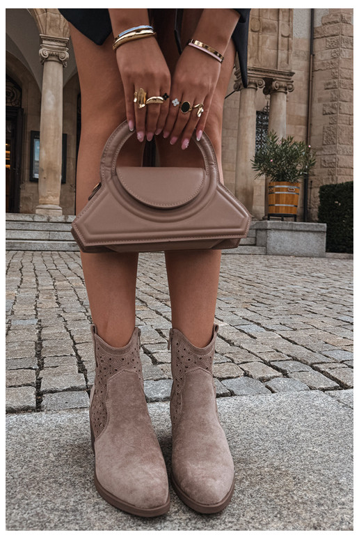 Botins de estilo cowboy em cor de areia com saltos S.Barski HY62-8147