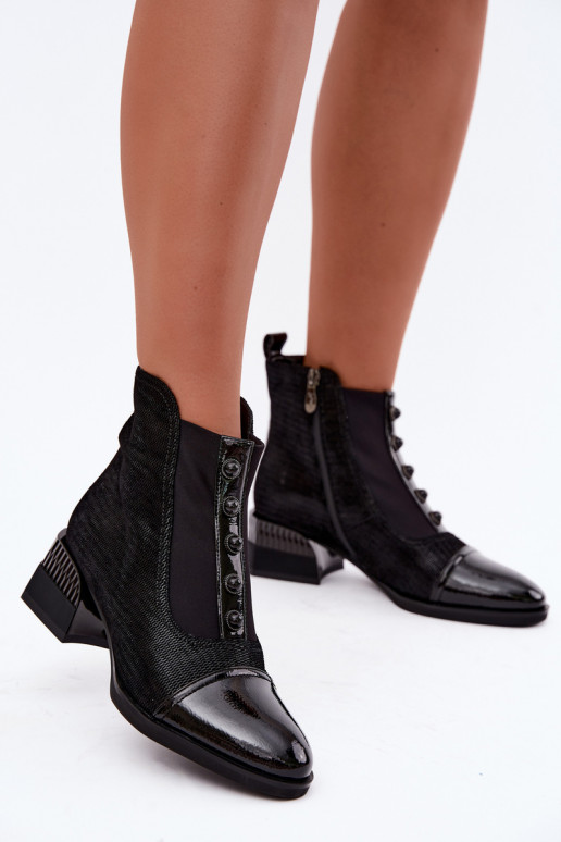 Botas de camurça com saltos isolados D&A CR62-3188 preto