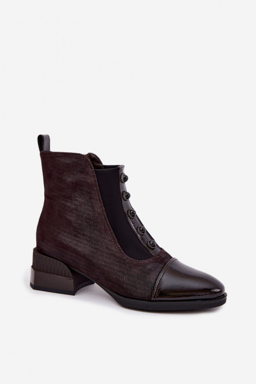 Botas de camurça com saltos isolados D&A CR62-3188 chocolate