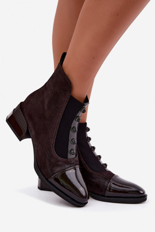Botas de camurça com saltos isolados D&A CR62-3188 chocolate