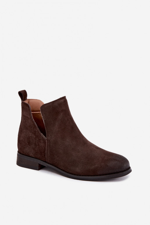 Botas de camurça com recortes Vinceza 133142 chocolate