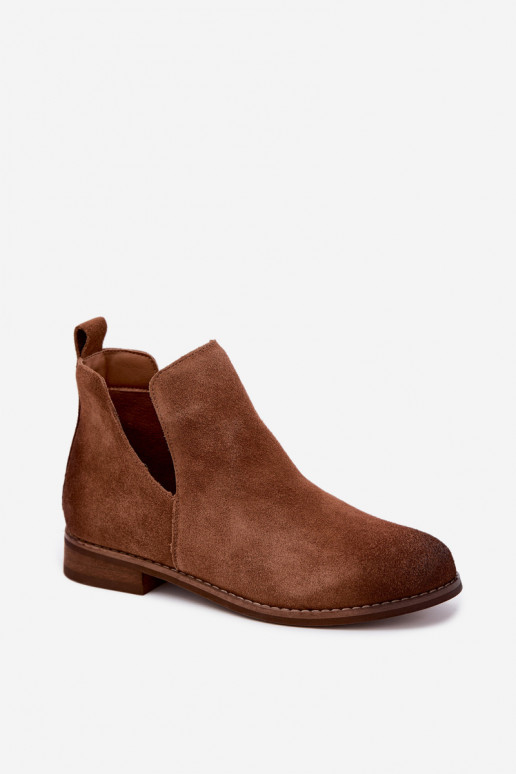 Botas de camurça com recortes Vinceza 133142 castanho