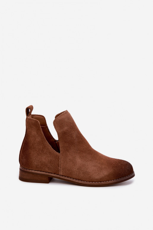 Botas de camurça com recortes Vinceza 133142 castanho