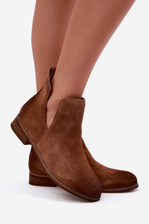 Botas de camurça com recortes Vinceza 133142 castanho