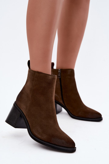 Botins isolados com saltos Vinceza 133100 caqui