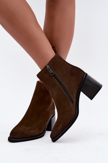 Botins isolados com saltos Vinceza 133100 caqui 2