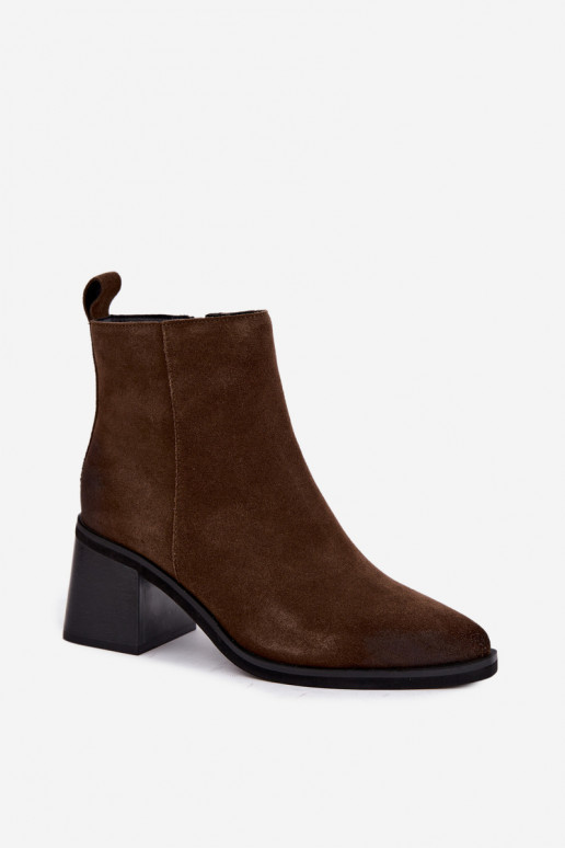 Botins isolados com saltos Vinceza 133100 caqui
