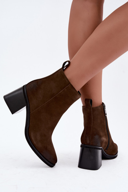 Botins isolados com saltos Vinceza 133100 caqui