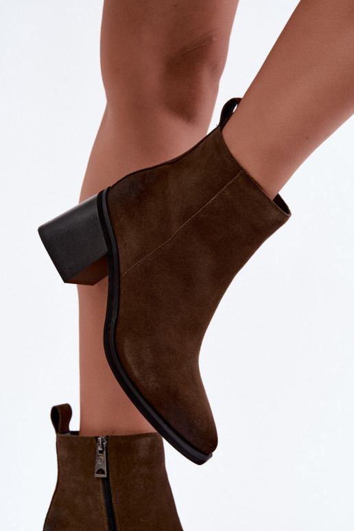 Botins isolados com saltos Vinceza 133100 caqui