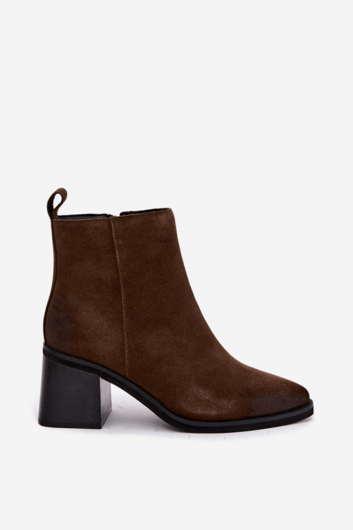 Botins isolados com saltos Vinceza 133100 caqui