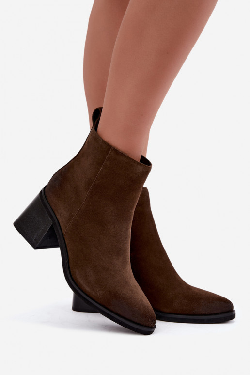Botins isolados com saltos Vinceza 133100 caqui