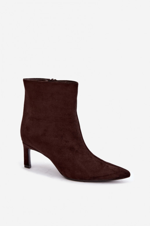 Botins quentes femininos com saltos finos Carlia