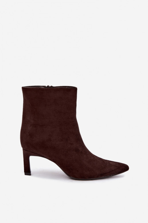 Botins quentes femininos com saltos finos Carlia
