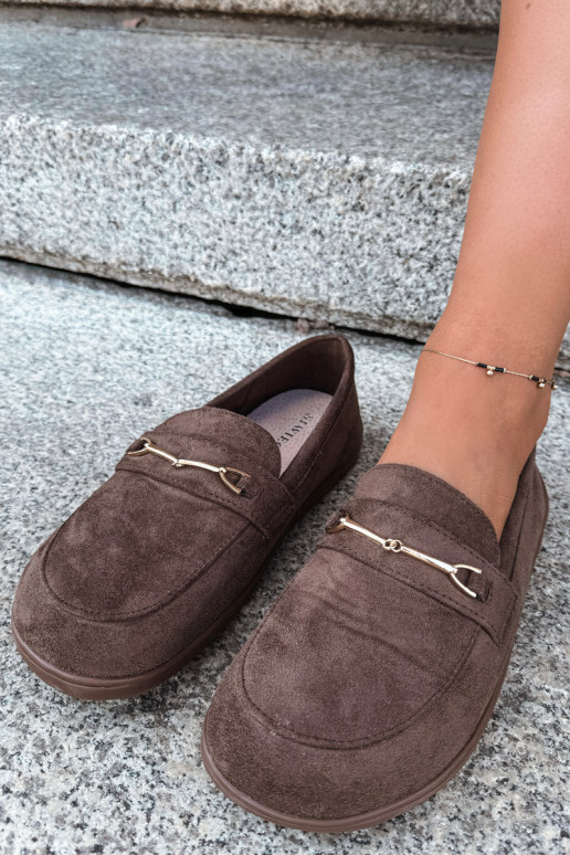 Mocassins dourados Barefoot Ze com detalhes castanhos Paresa