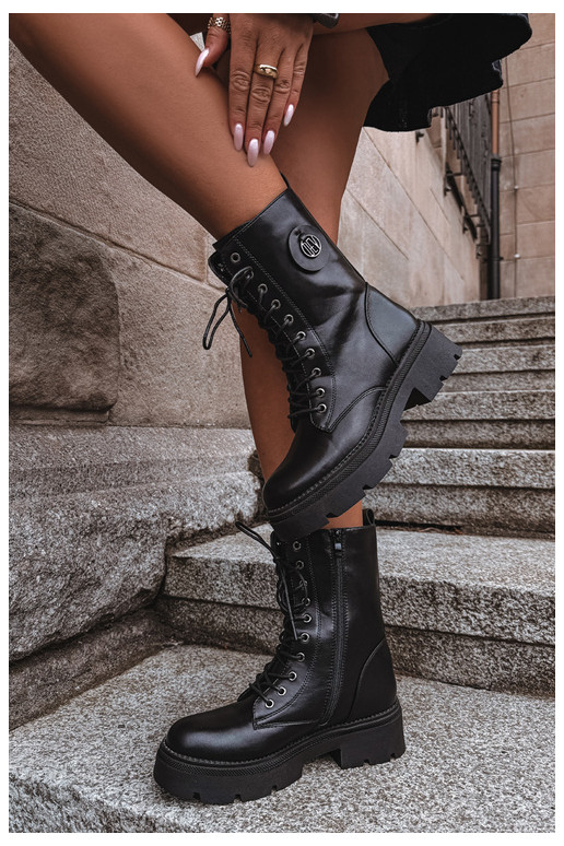 Botins negros quentes femininos Livela