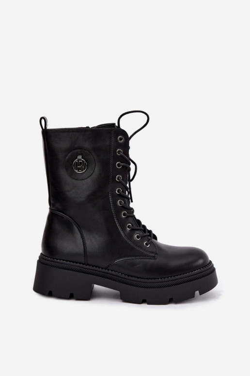 Botins negros quentes femininos Livela
