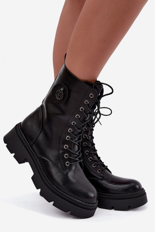 Botins negros quentes femininos Livela