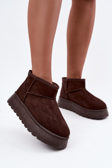 Botas de neve femininas isoladas com plataforma e pelo por dentro CzekoladoĮe Vesirae 2