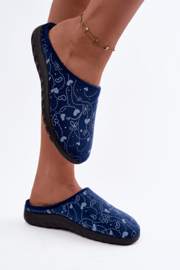 Chinelos femininos azul escuro com padrões Inblu ET000041