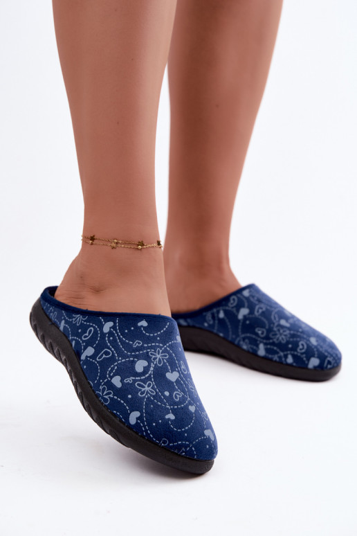 Chinelos femininos azul escuro com padrões Inblu ET000041
