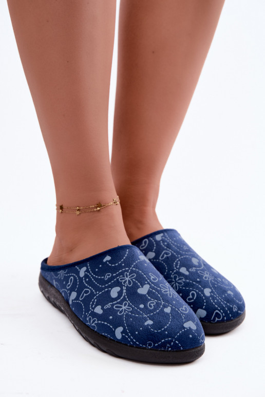 Chinelos femininos azul escuro com padrões Inblu ET000041