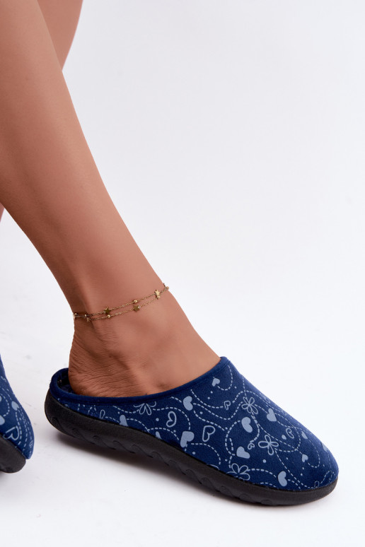 Chinelos femininos azul escuro com padrões Inblu ET000041