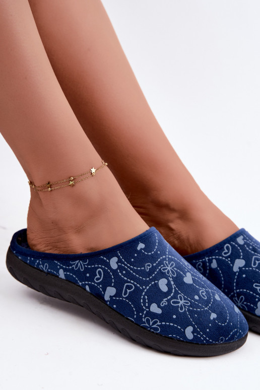 Chinelos femininos azul escuro com padrões Inblu ET000041