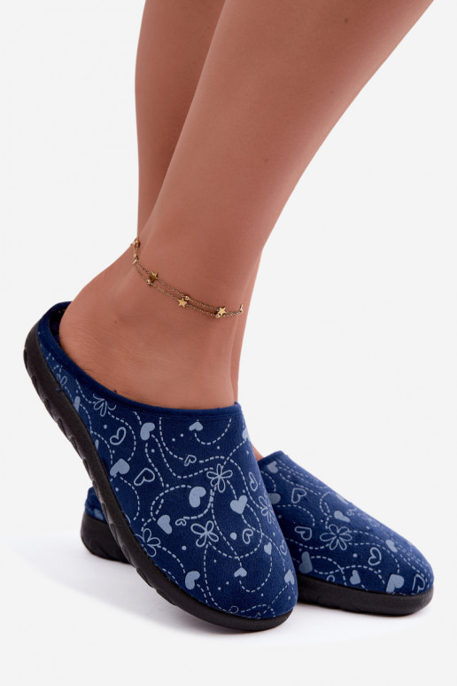 Chinelos femininos azul escuro com padrões Inblu ET000041
