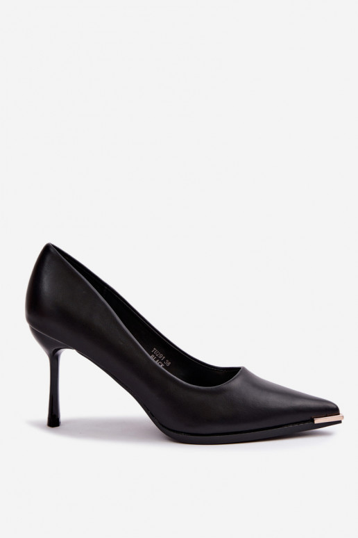 Sapatos de salto alto pretos de couro sintético INarelia