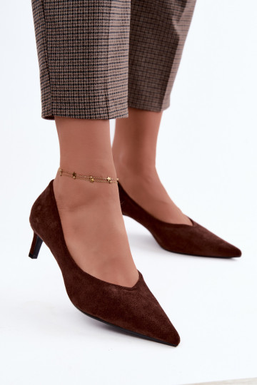 Sapatos de bico fino em cor de chocolate Tadela 2