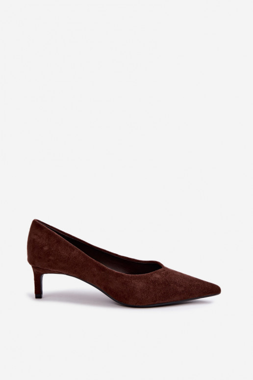 Sapatos de bico fino em cor de chocolate Tadela