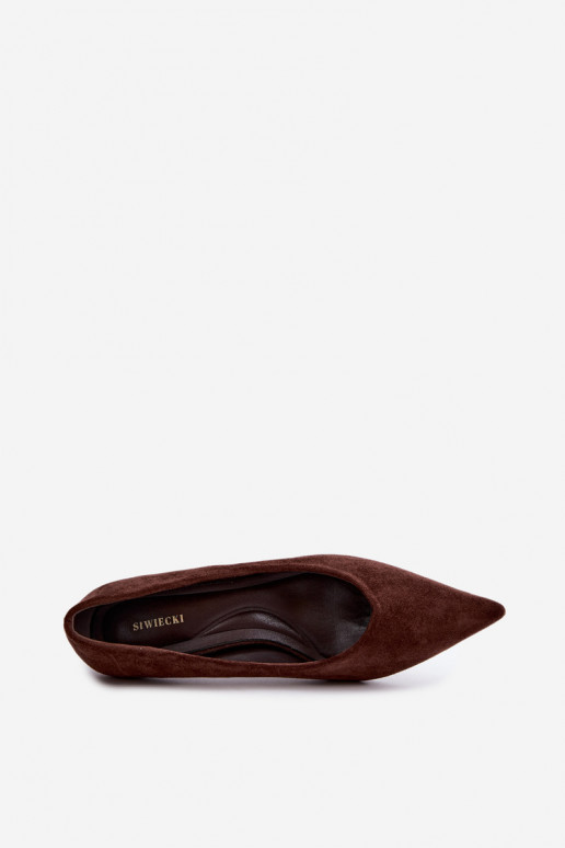 Sapatos de bico fino em cor de chocolate Tadela