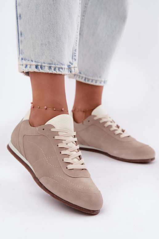 Tênis Barefoot com bordados em cor de areia Zazoo N1414