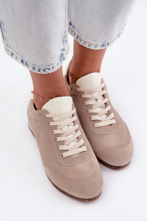 Tênis Barefoot com bordados em cor de areia Zazoo N1414