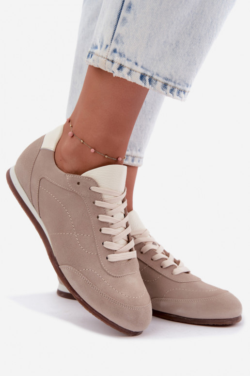 Tênis Barefoot com bordados em cor de areia Zazoo N1414