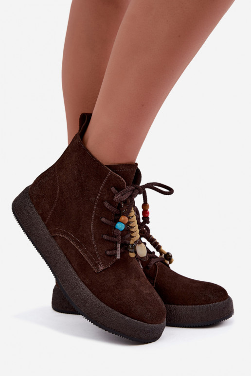 Botas isoladas em camurça sintética Artiker na cor chocolate